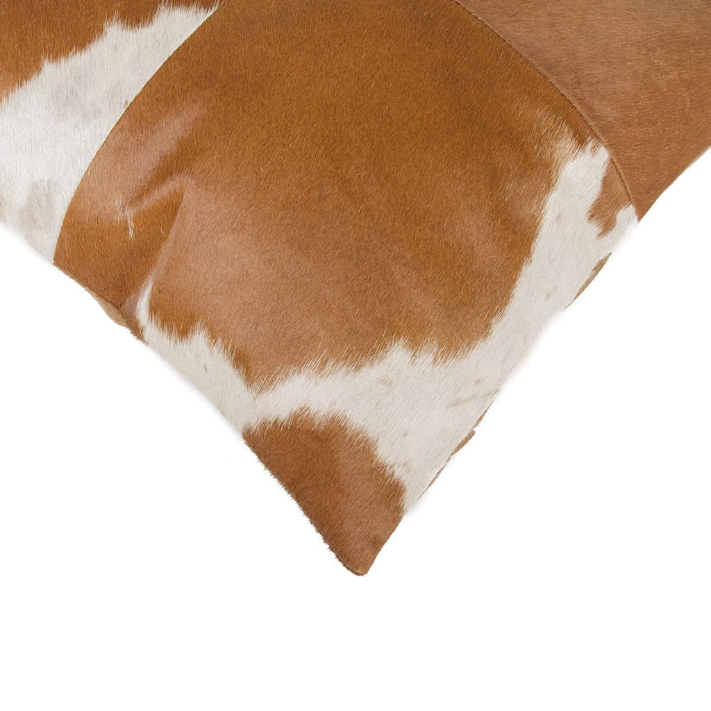 Cuatro Panel Tan & White Cowhide Pillow - Your Western Decor & Design