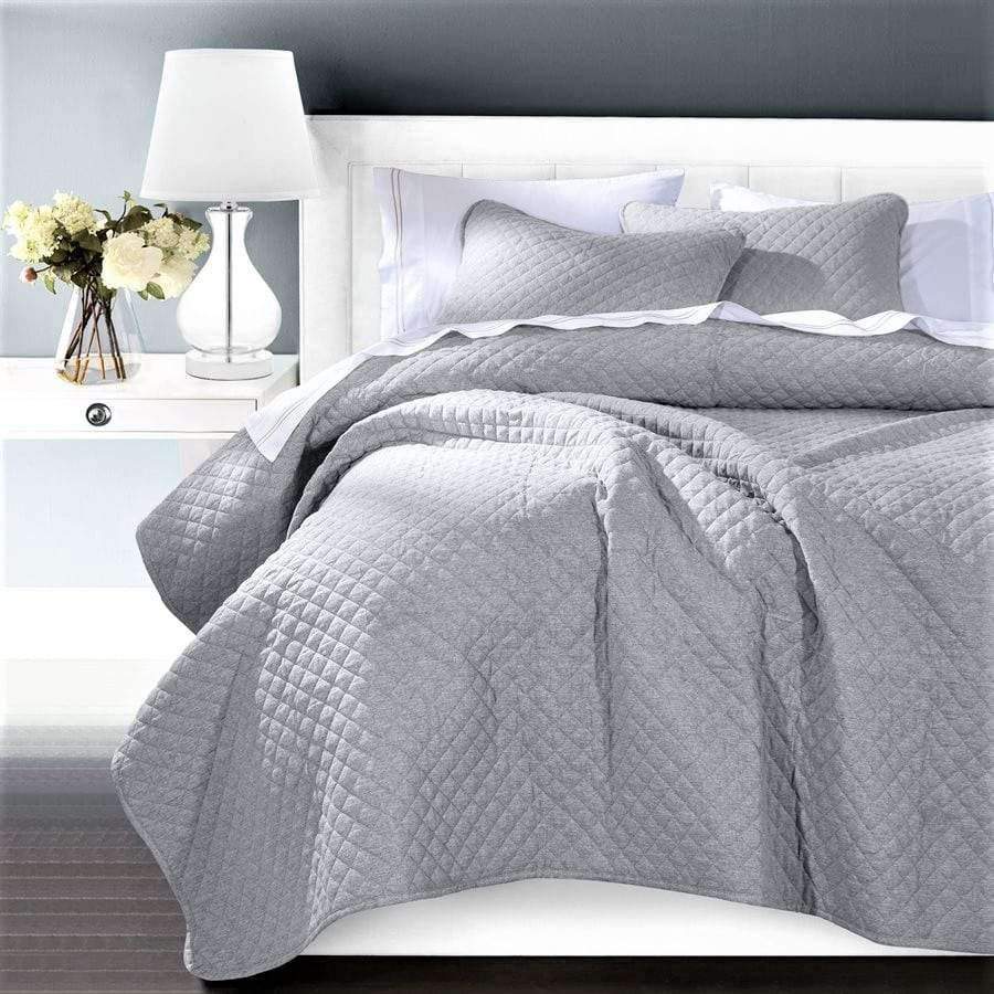 Grey quilted coverlet - Your Western Decor