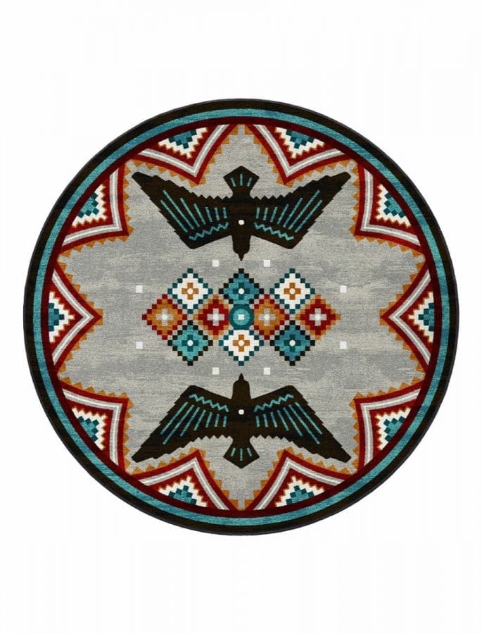 Raven Dance Colorful Southwestern Round Area Rug - Your Western Decor
