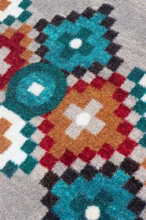 Raven Dance Colorful Southwestern carpet detail - Your Western Decor