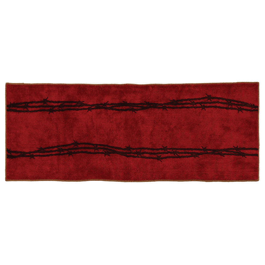 Red Barbed Wire Floor Runner - Your Western Decor