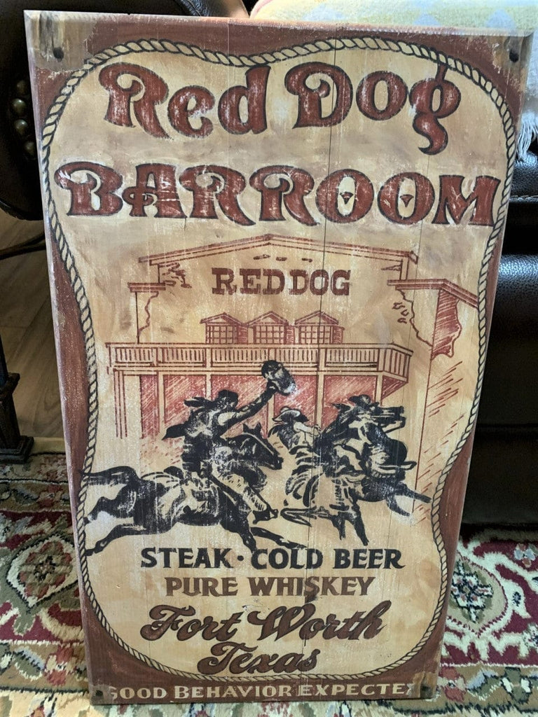 Red Dog Bar Room Sign - Made in the USA - Your Western Decor
