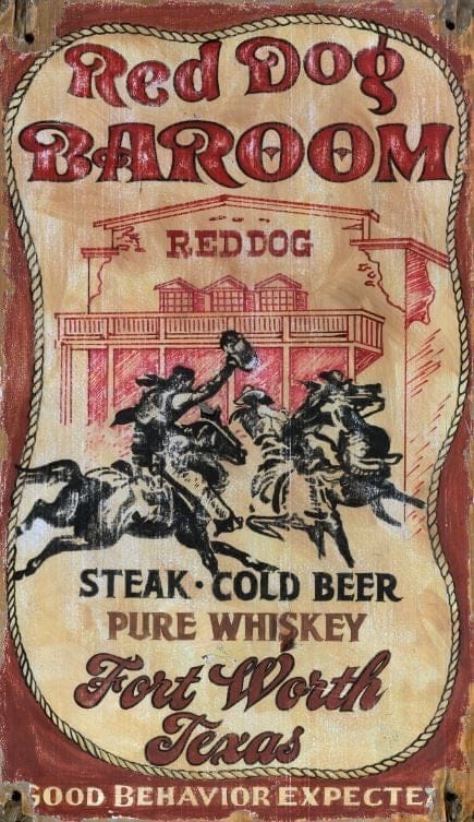 Red Dog Bar Room ~ Steak & Cold Beer ~ Vintage Sign - Your Western Decor, LLC