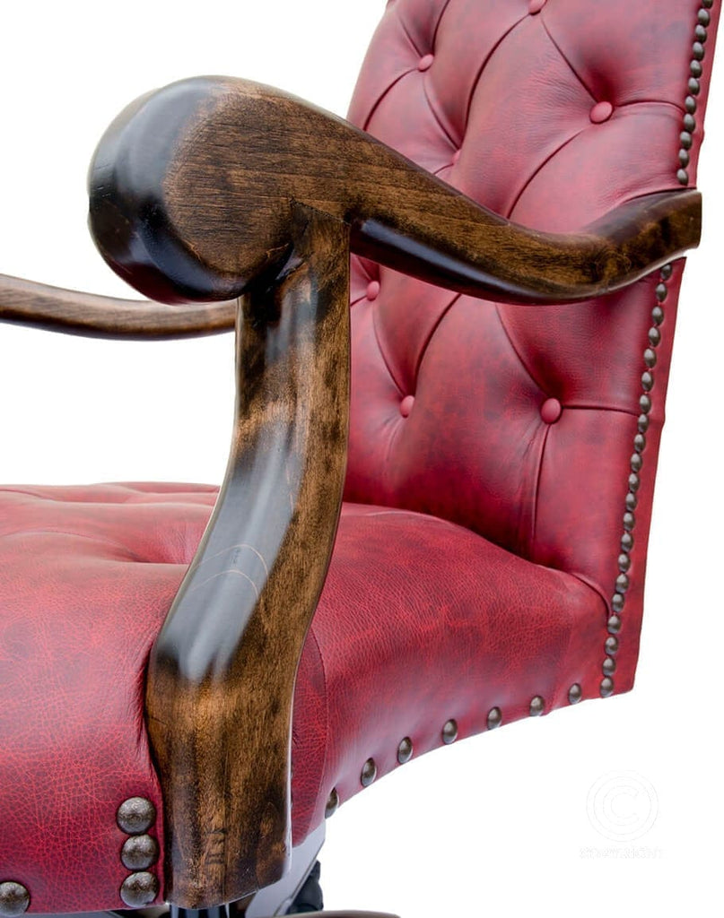 Red Dust Leather Western Office Chair - Your Western Decor