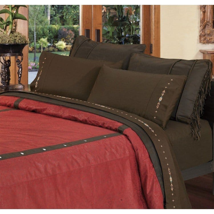 Red Tooled Western Comforter Set - Your Western Decor