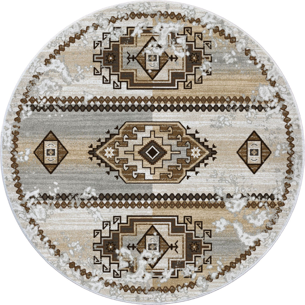 Rio Anna Southwestern Round Area Rug - American Made Rugs - Your Western Decor