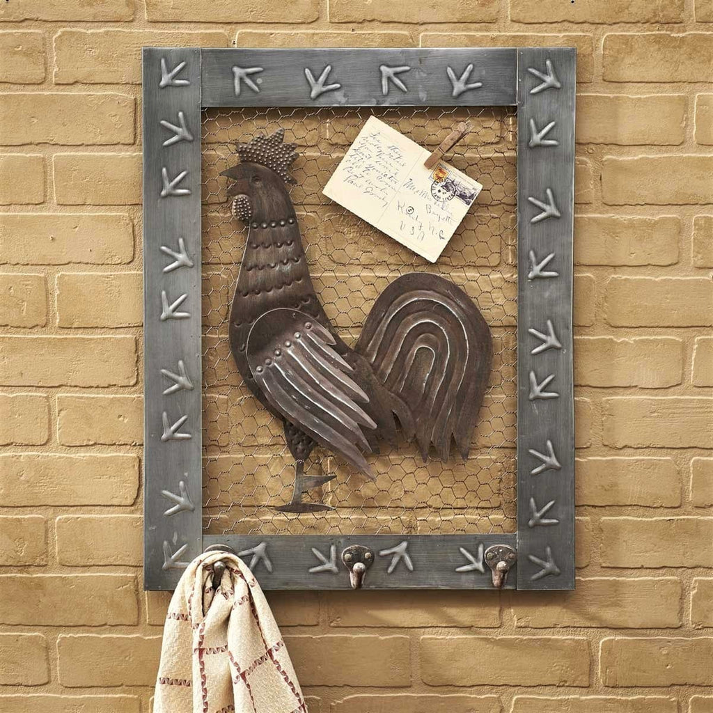 Metal rooster wall art farmhouse decor - Your Western Decor, LLC