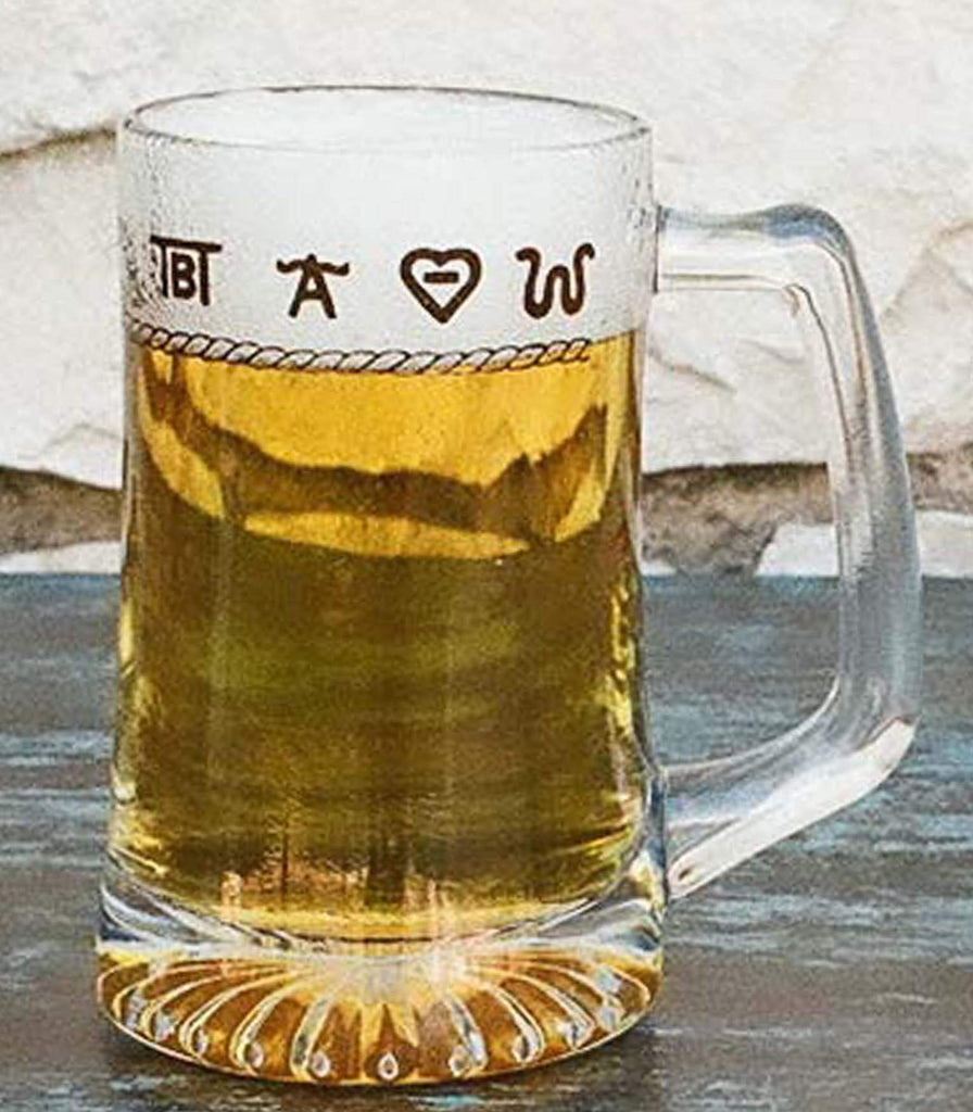rope and brands thick glass beer mug