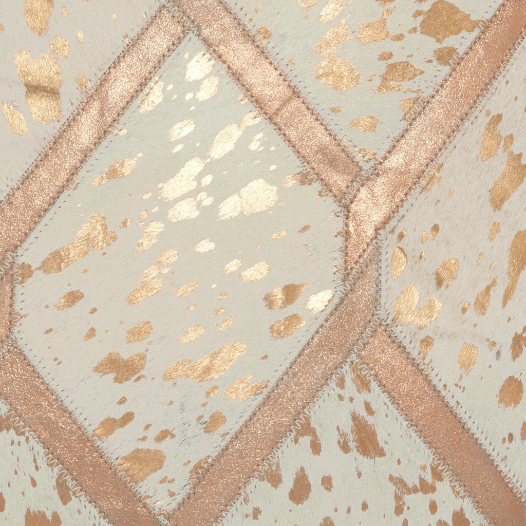 Rose Gold Metallic Cowhide Pillow - Your Western Decor