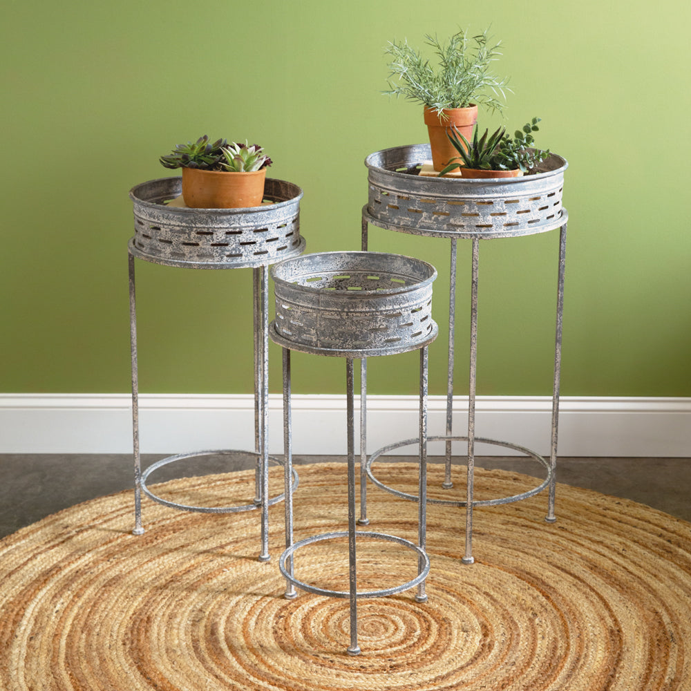 3-pc Round Metal Plant Stands Set - Your Western Decor