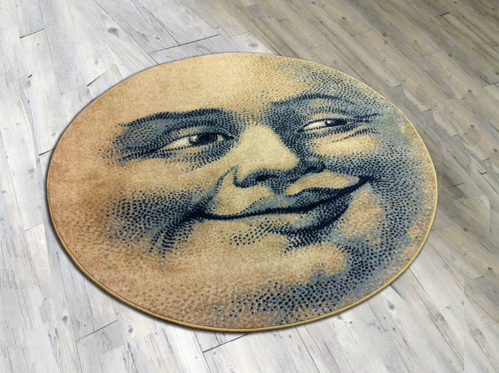 Moon Face 6' Round Area Rug Made in the USA - Your Western Decor