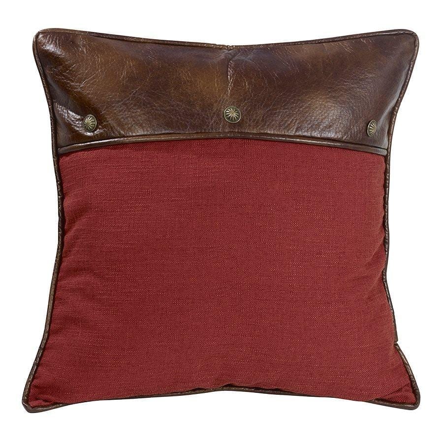 Ruidoso Red Leather & Concho Euro Pillow Sham from HiEnd Accents