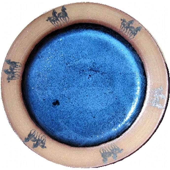 Texas West Blue and Terra Cotta Western Dinnerware. Handmade Pottery, Made in the USA. Your Western Decor