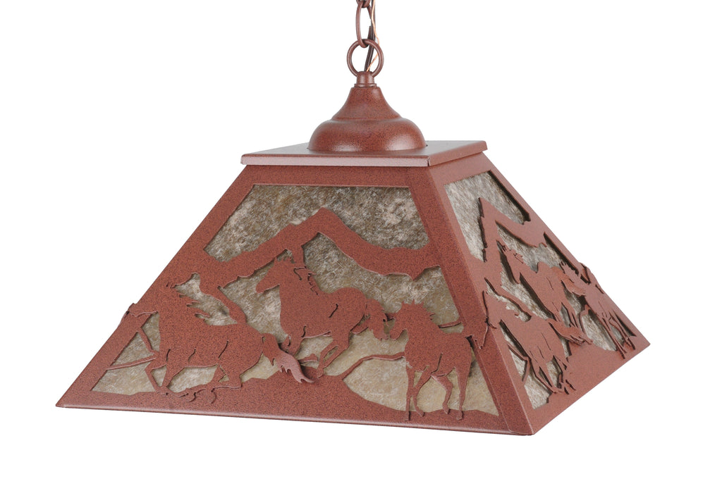 Running horses pendant light fixture - Made in the USA - Your Western Decor