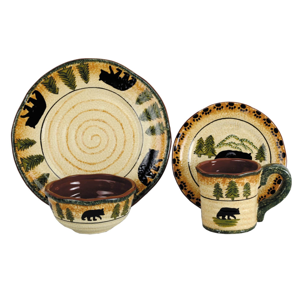 Black Bear Dishes, plates, bowl and  mug - Your Western Decor