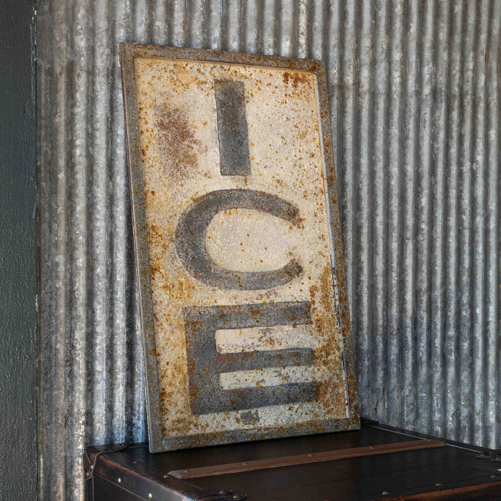 Aged "Ice" Sign - Your Western Decor