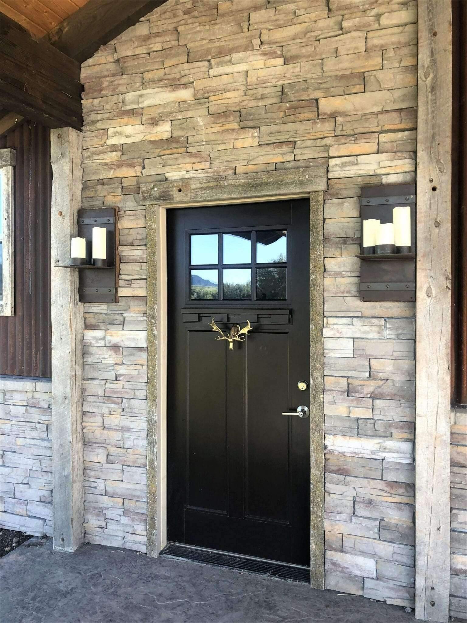 rustic outdoor wall sconce iron with candelabra lights ranch entryway