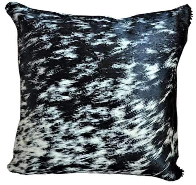 Black and white peppered cowhide accent pillow - Your Western Decor, LLC
