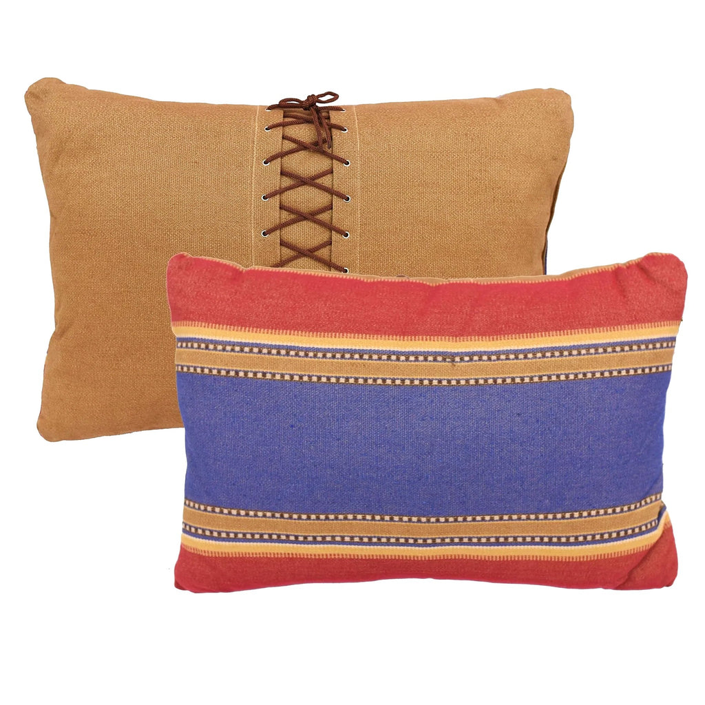 Santa Fe Stripe Southwestern Shoelace Pillow - Your Western Decor