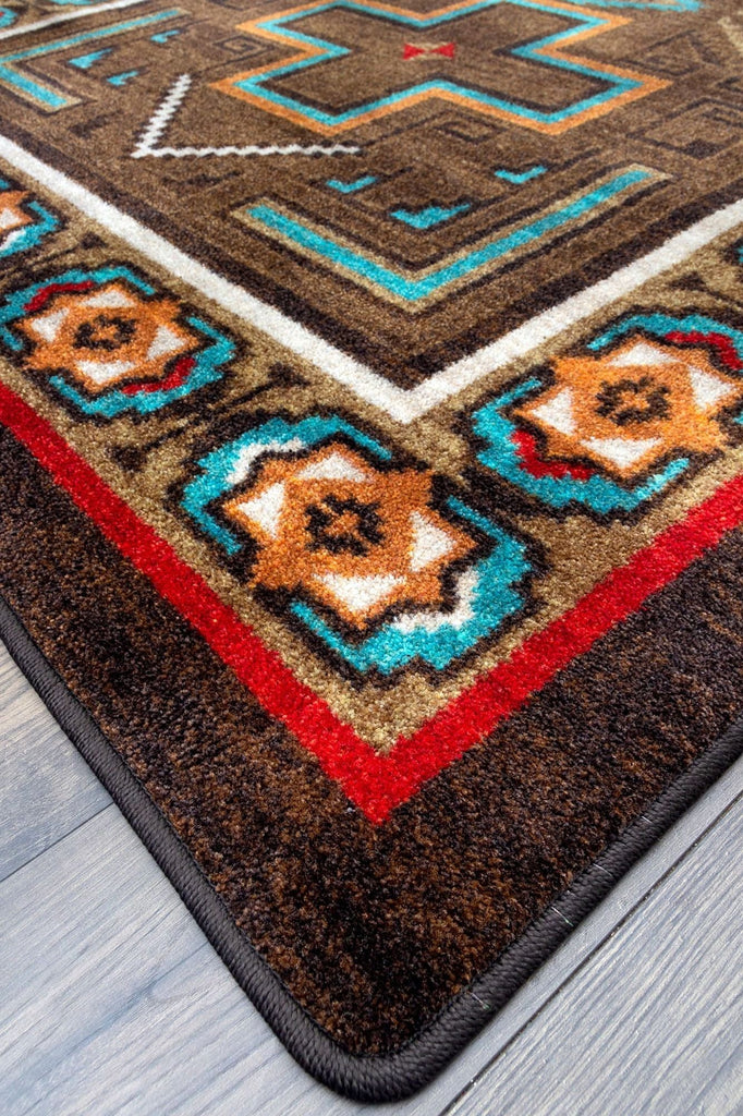 Sawtooth Southwestern Rug corner detail - made in the USA - Your Western Decor