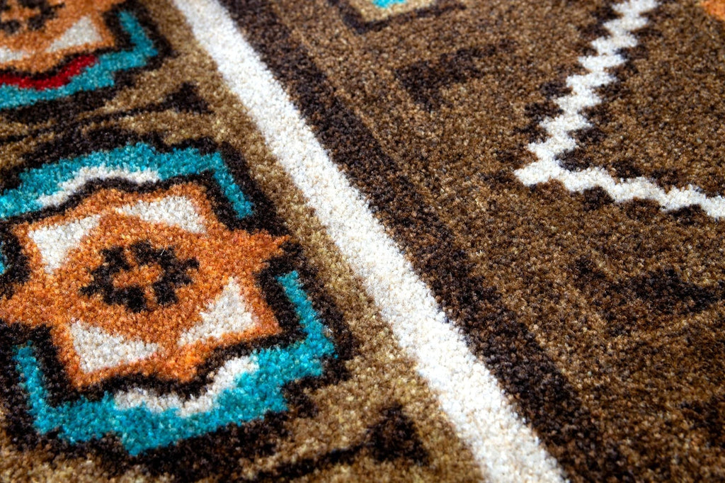 Sawtooth Southwestern Floor Runner carpet detail - Your Western Decor