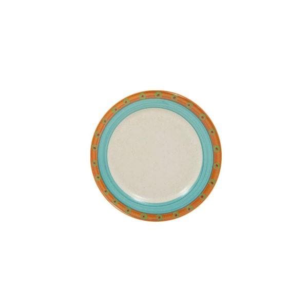 Sedona sky, hand painted cream, red and orange dessert plates. Made in the USA. Your Western Decor