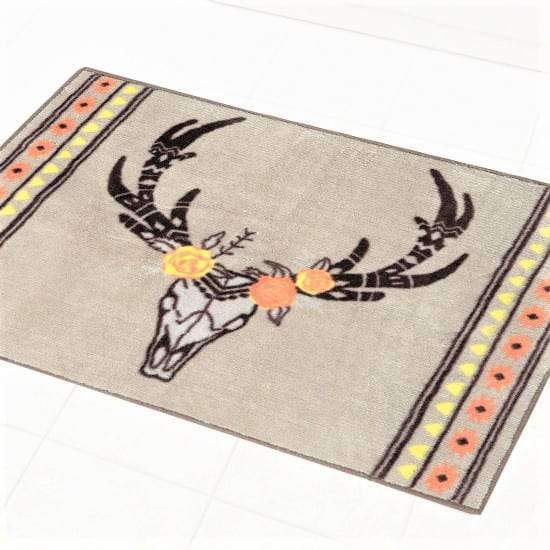Floral and deer skull accent rug. Your Western Decor