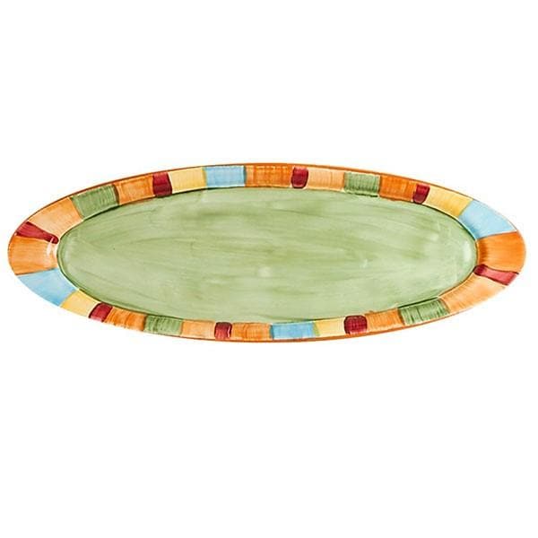 long oval hand painted serape ceramic platter. Made in the USA. Your Western Decor