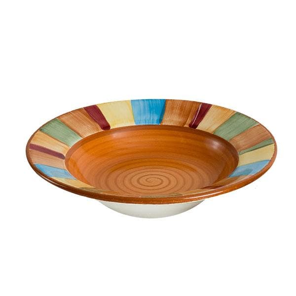 wide rimmed southwestern serape, hand painted, soup bowls set of 4. Made in the USA. Your Western Decor