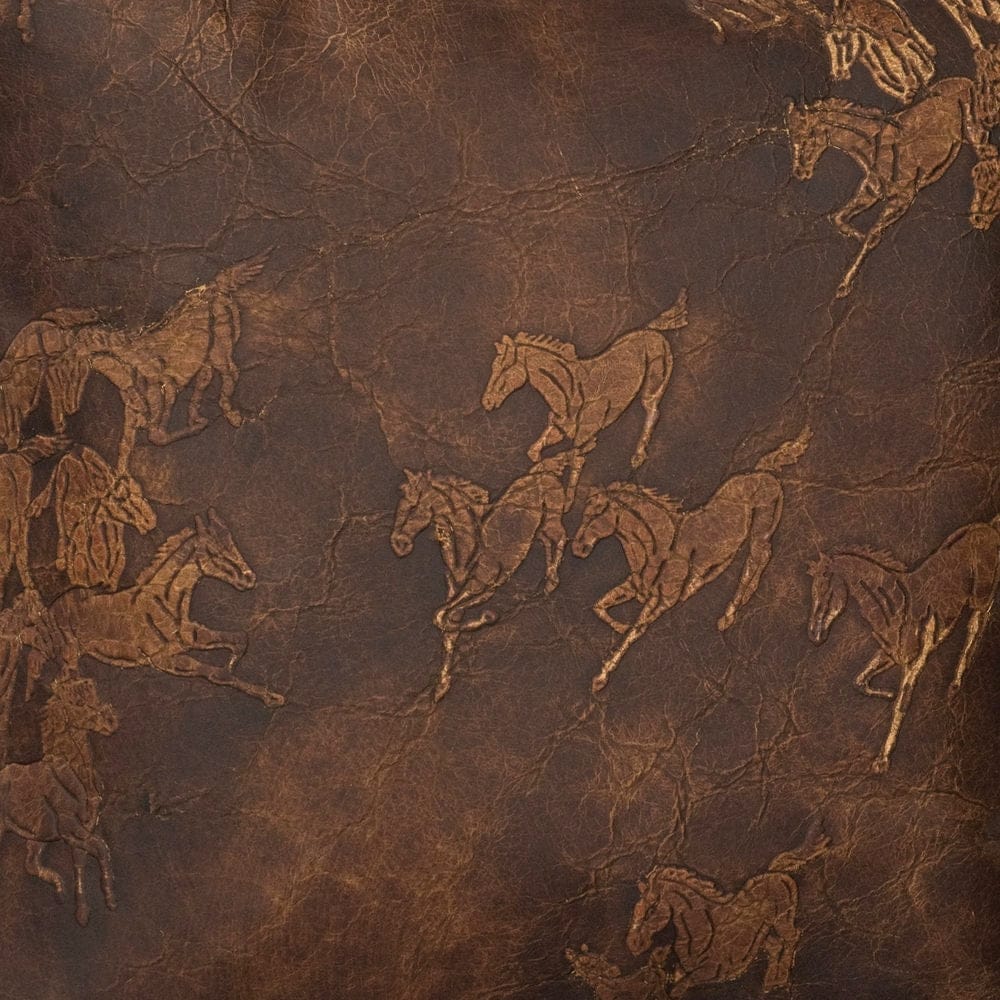 Settler Horses Embossed Leather - Your Western Decor