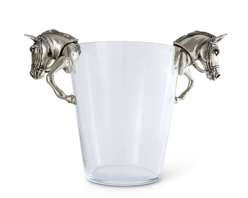 Pewter horse and glass trophy champagne tub. Your Western Decor