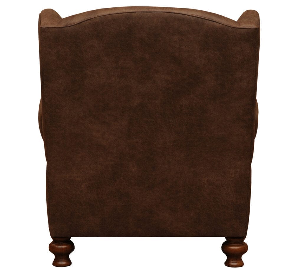 Western Faux Leather Club Chair back view - Your Western Decor