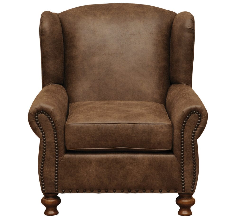 Western Faux Leather Club Chair & Ottoman - Your Western Decor