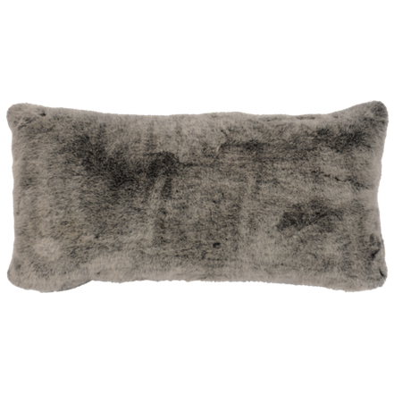Luxury Silver Grey Faux Fur Oblong Pillow is American made - Your Western Decor