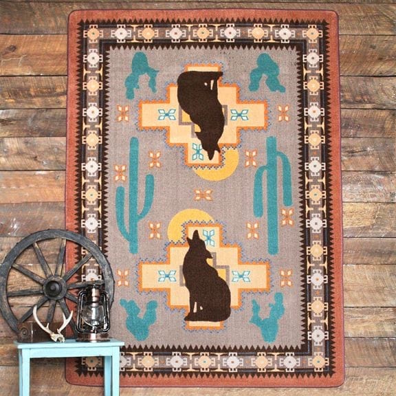Southwest Coyote Area Rugs - Made in the USA - Your Western Decor