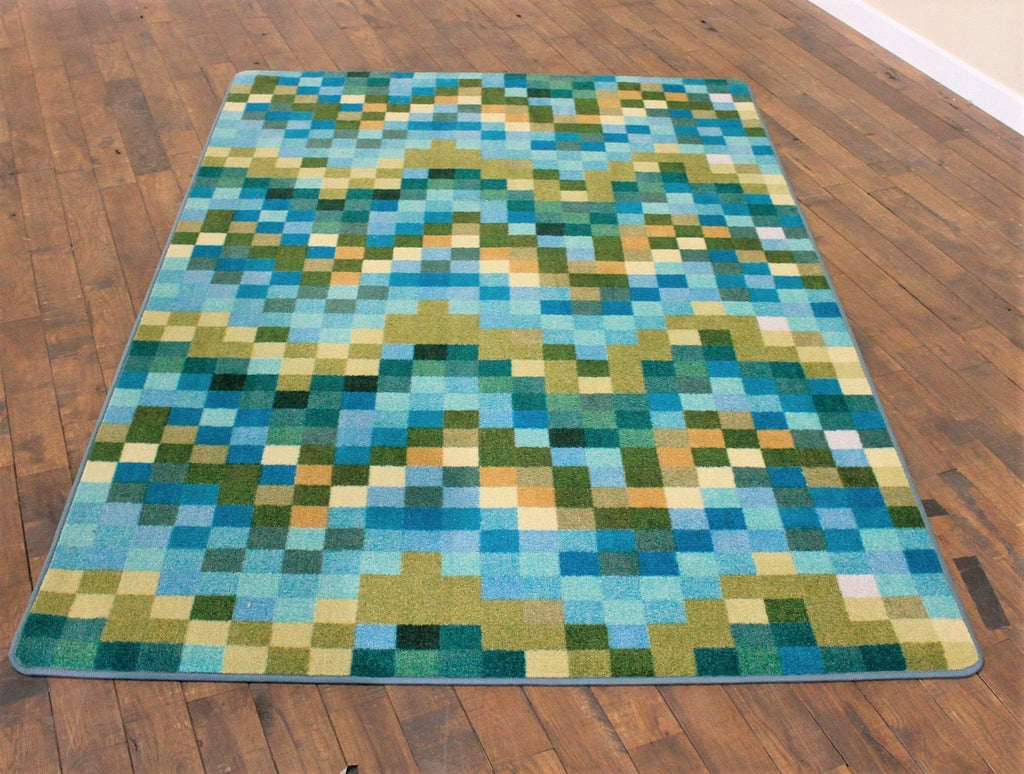 Spa Tiles Aqua Blue Rugs 4' x 5' - Made in the USA - Your Western Decor