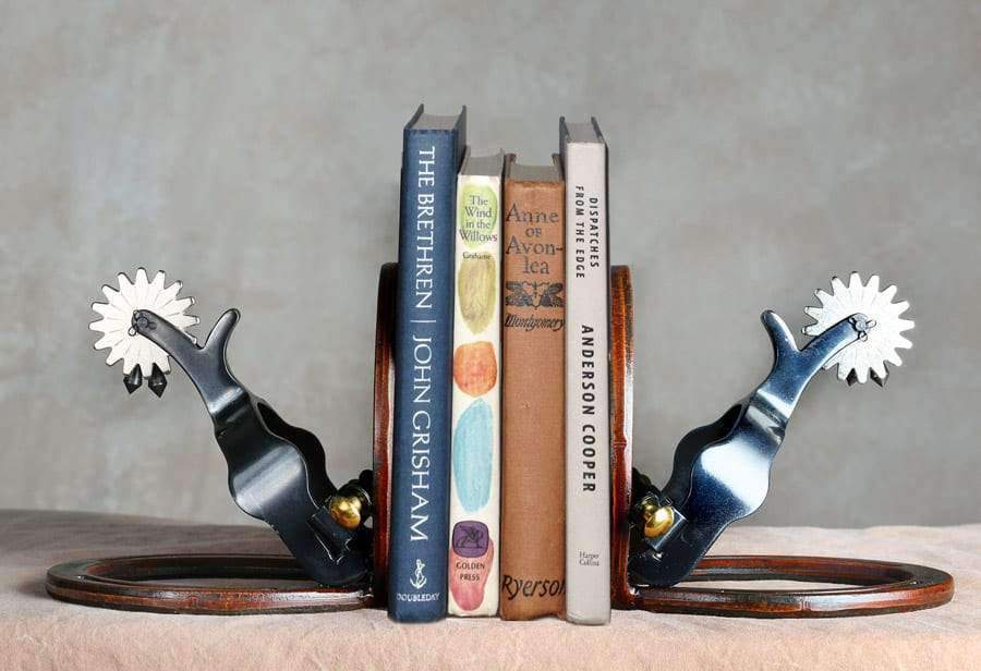 Embossed Silver Western Spur Bookends - Made in the USA - Your Western Decor