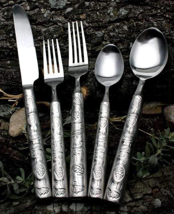Stainless steel embossed lodge flatware - Your Western Decor, LLC