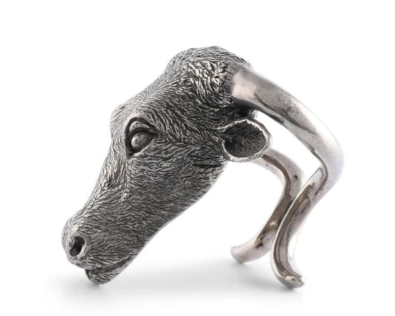 Steer Pewter Napkin Rings Set of 4 - Your Western Decor