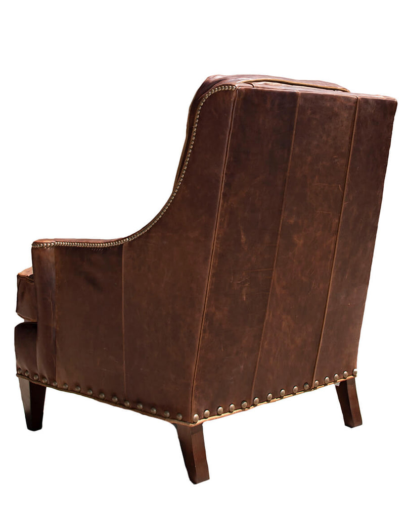 Stella Western Leather Accent Chair back - made in the USA - Your Western Decor