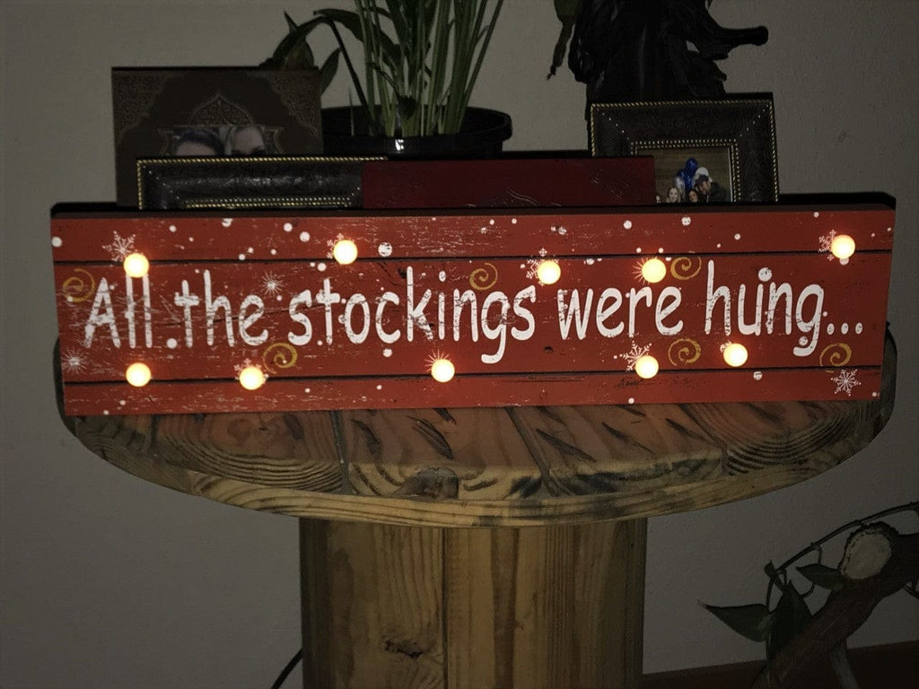 Stocking were hung wood marquee sign lit - Your Western Decor