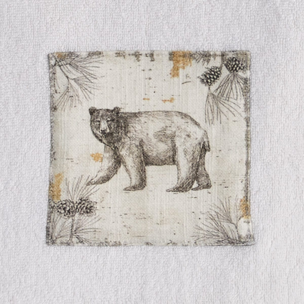Bear detail on summit wildlife bathroom towel collection - Your Western Decor