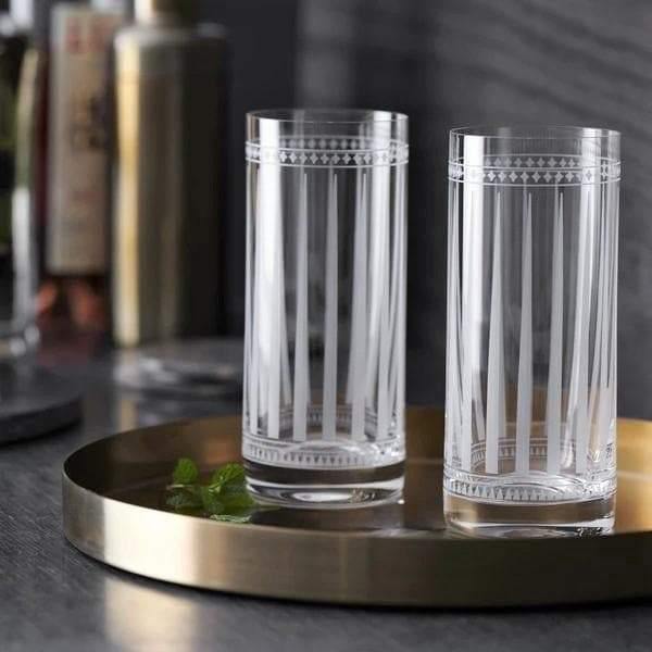 Set of 2 tall crystal drinking glasses. Your Western Decor