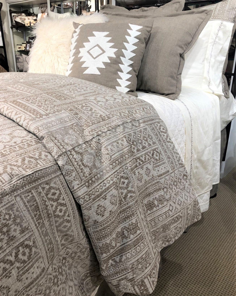 Taupe and cream Aztec inspired comforter set - Your Western Decor