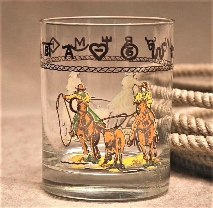 Your Western Decor Team Roping Old Fashion Glasses