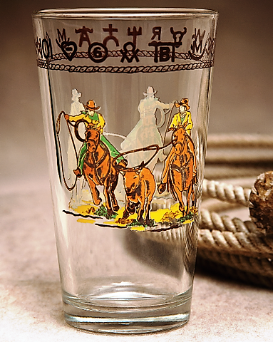 Team Roping Iced Tea/Beer Glasses made in the USA - Your Western Decor