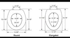 Toilet seat measurement guide. 