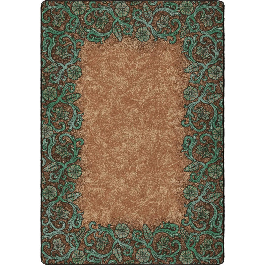 Tooled Floral Western Rug - American made rugs - Your Western Decor