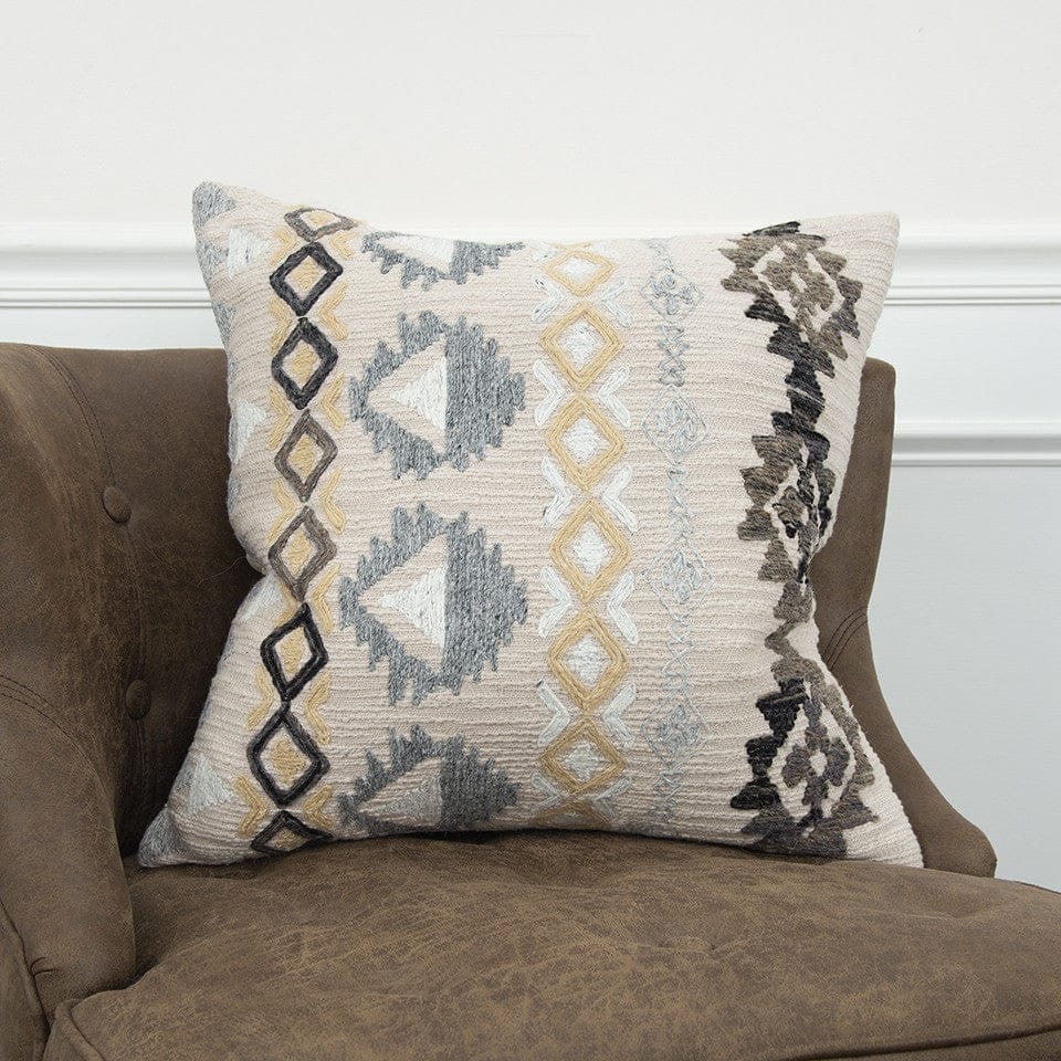 Tribal Boho Embroidered Accent Pillow - Your Western Decor