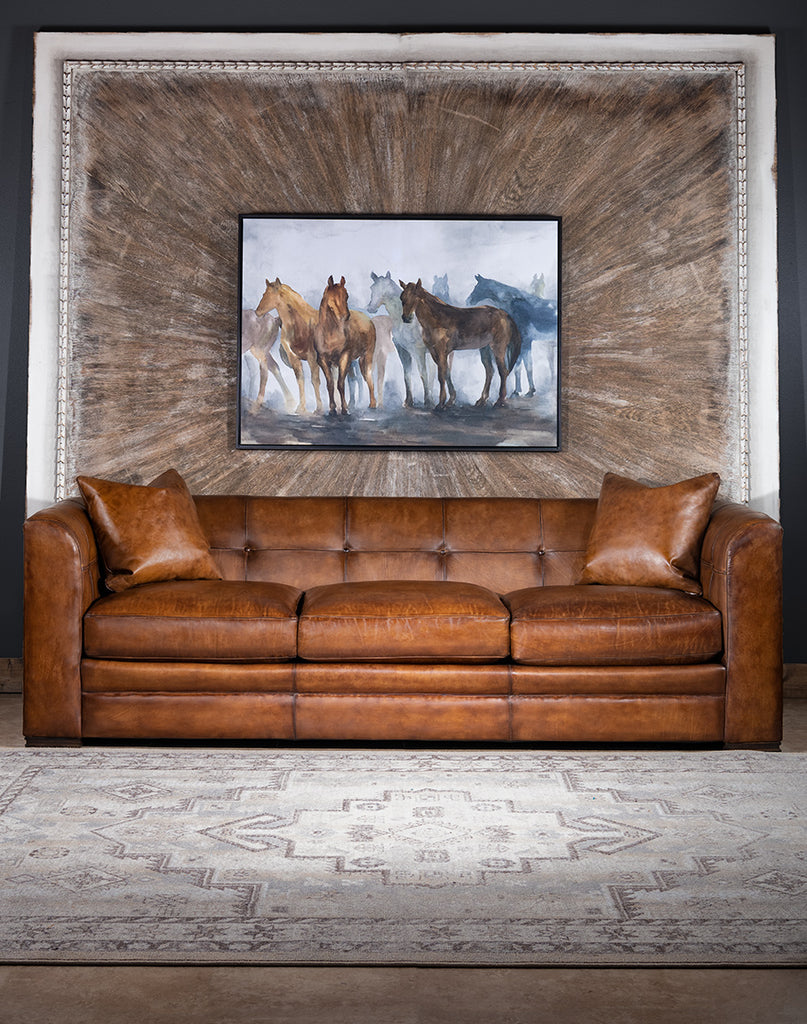 Tucker Distressed Leather Sofa - American Made Furniture - Your Western Decor